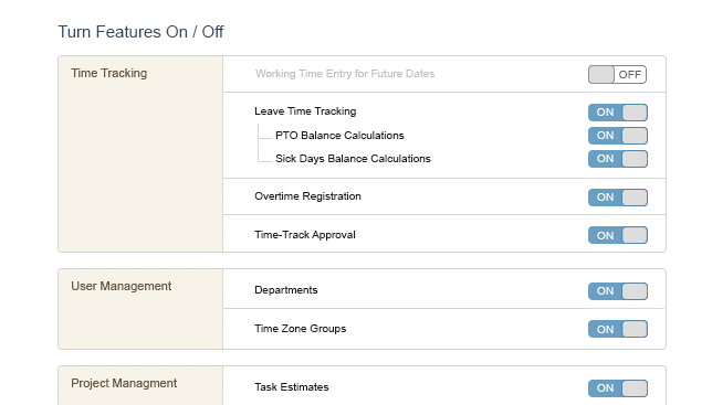 time tracking features