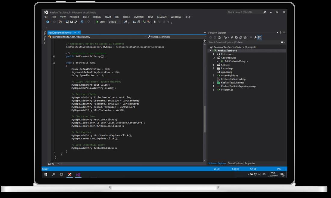 Integrate Ranorex into Visual Studio