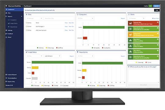 Macrium Site Manager Screen