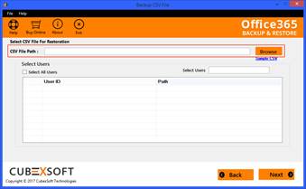 select CSV to batch import PST in Outlook Web App