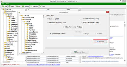 select output location