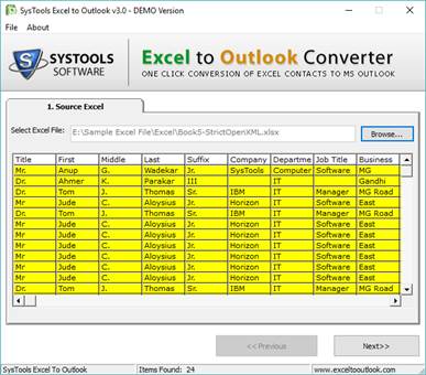 excel to outlook